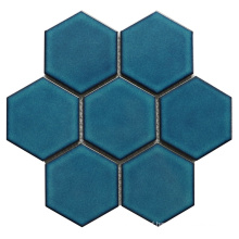 6mm Thick Hexagon Transmutation Glazed Ceramic Mosaic Swimming Pool Tiles